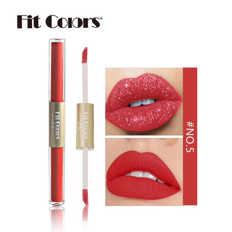 Double End Non-stick Cup Matte Pearlescent Lip Gloss Waterproof Lip Glaze Hydrating Liquid Lipstick