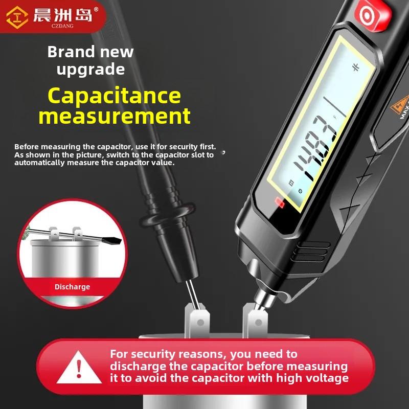Digital Multimeter Pen, Voltage Tester with Non-Contact Detection, Smart Sensor, Auto-Ranging, Backlit Display, Capacitance Measurement