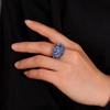 Большое кольцо из стерлингового серебра 925 пробы с натуральным синим кианитом овальной формы 5*7 мм, драгоценные камни, изысканные украшения для женщин, хороший подарок
