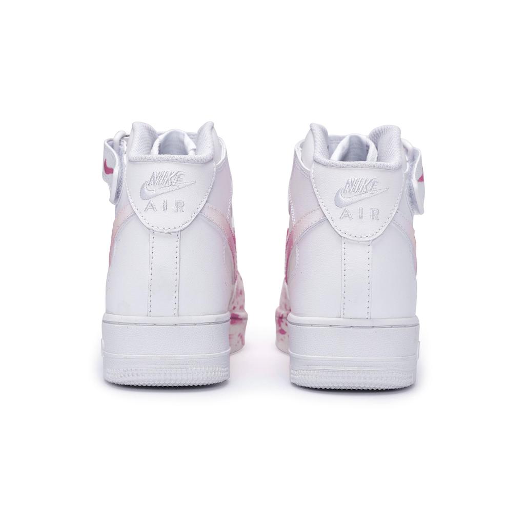 Nike Air Force 1 Coverage Slip Resistant And Abrasion Resistant Mid top Skateboard Shoes Men's White Pink CW2289-111(Team80-SBOX)