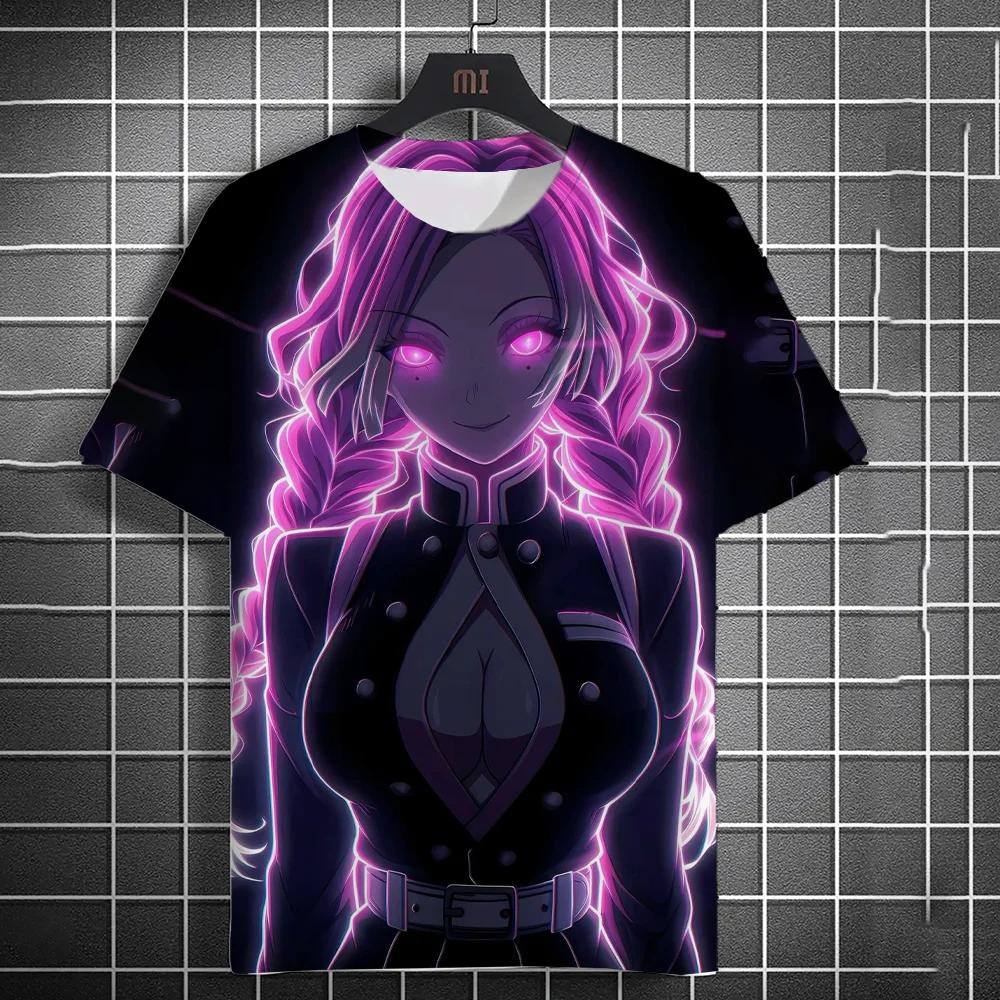 Японские граффити аниме модные повседневные мужские футболки с коротким рукавом с 3D-принтом - Мягкая ткань из полиэстера средней эластичности Летняя одежда свободного кроя