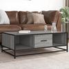 VidaXL Coffee Table Sonoma Grey 100x57x35 Cm Engineered Wood and Metal, Side Table, Living Room Table, Side Table, 848762