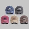 American Retro Washed Distressed Women's Baseball Cap Face Slimming Japanese Style Summer Sun Protection Hat with Letter Design