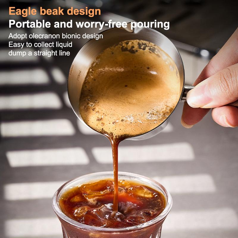 Мерный стаканчик для эспрессо, Маленькие стаканчики для эспрессо с ручкой, Мини-аксессуар для кофейни с V-образным носиком