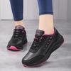 Повседневные кожаные кроссовки для женщин Тренд Все сочетается Черные женские спортивные кроссовки для бега Нескользящие Удобные вулканизированные туфли Плюс 42