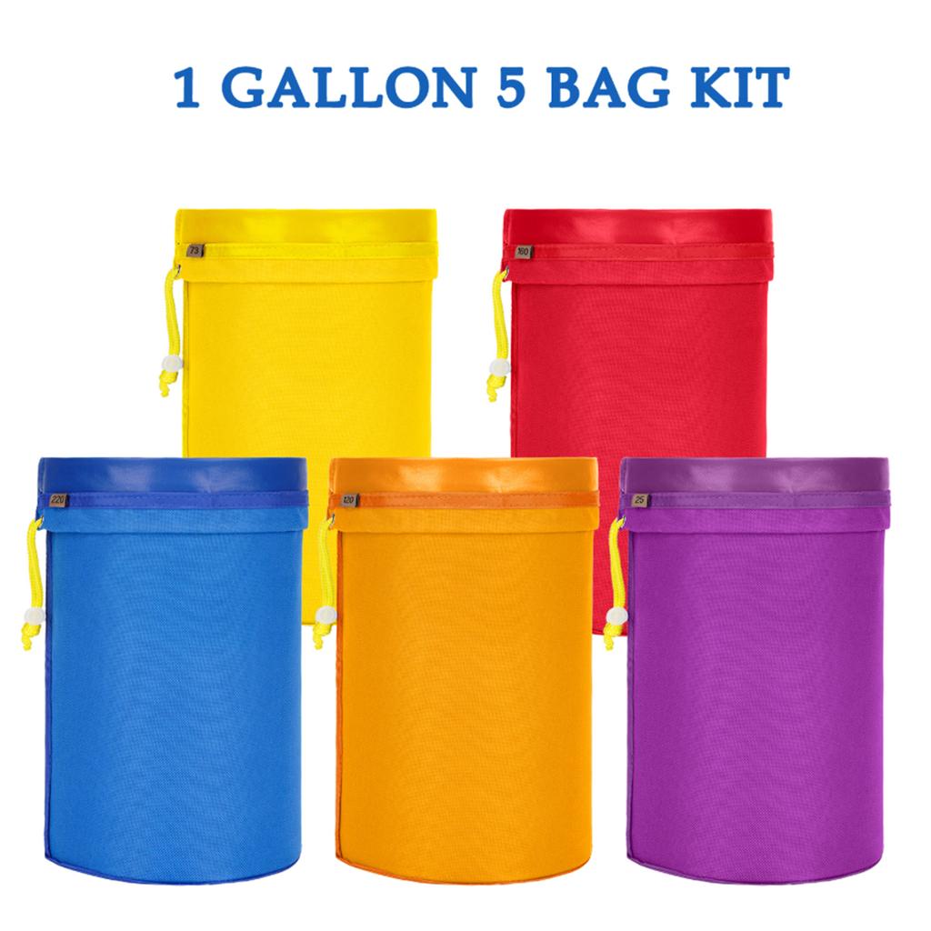 4pcs/Set 1 Gallon Mesh Bag Bubble Bag Kit Set Of 4pcs  Bag Drawstring Bags Extraction Bags With Pressing Screen And Carrying Bag