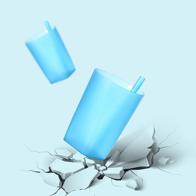 Детская детская кружка для питья со встроенной трубочкой, кружка для питья из пищевого пластика с интегрированной трубочкой, детская бутылка для воды