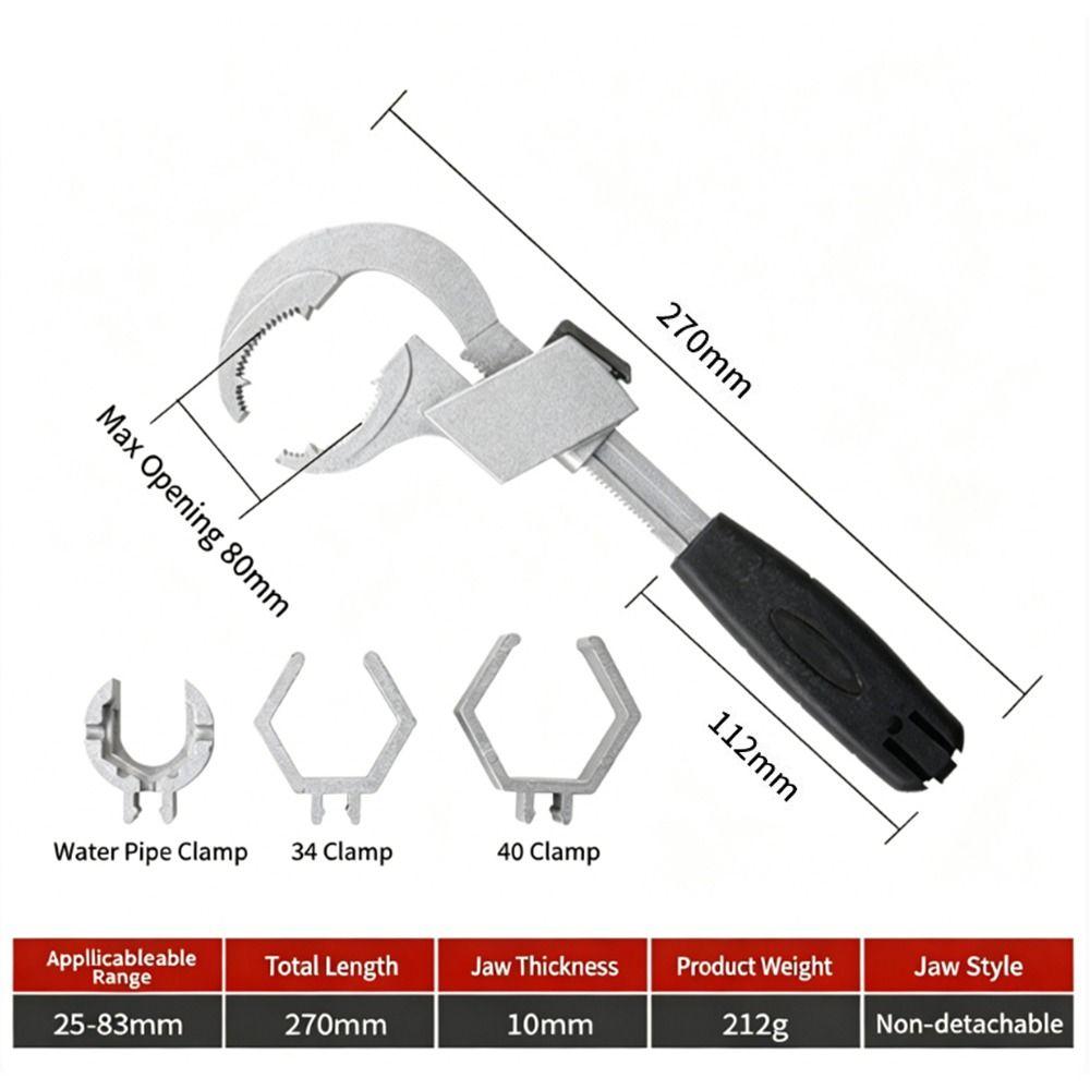 Aluminium Alloy Adjustable Wrench Adjustable Design Bathroom Wrench Sink Spanner Bathroom Repair