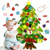 Yousheng Montessori Felt Christmas Tree for Toddlers with Lights DIY Games Kids Plush Christmas Tree Set with 32/40 Ornaments