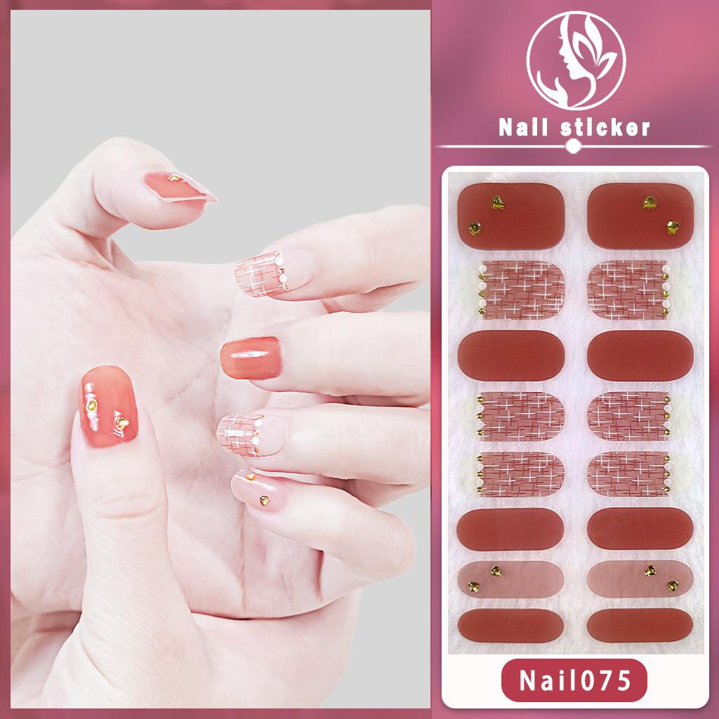 Nail16 3D New Gel Nail Wraps, Elegant Mature Style Waterproof Long Lasting Nail Stickers, No Top Coat Required