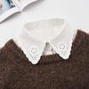 New Hollow Fake Collars for Woman Removable Shirt Detachable Collar Business Sweater White Lace Lapel False Collar Casual