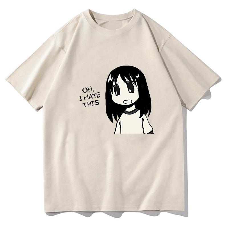 100% хлопок Azumanga Daioh Ayumu Kasuga, женская летняя футболка, свободная повседневная базовая рубашка с короткими рукавами и круглым вырезом, однотонная одежда