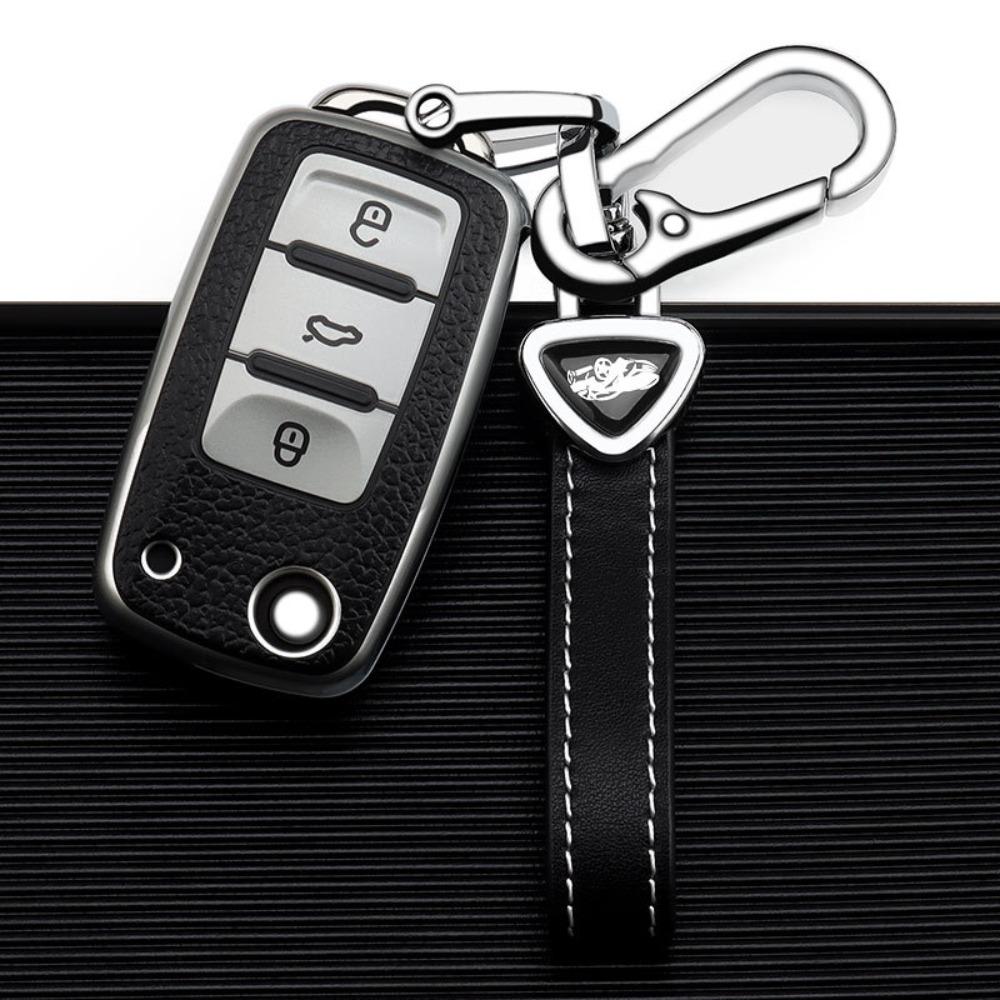 VW Car Key Cover for Polo Golf Jetta Passat Tiguan Santana Leather Key Case Protector