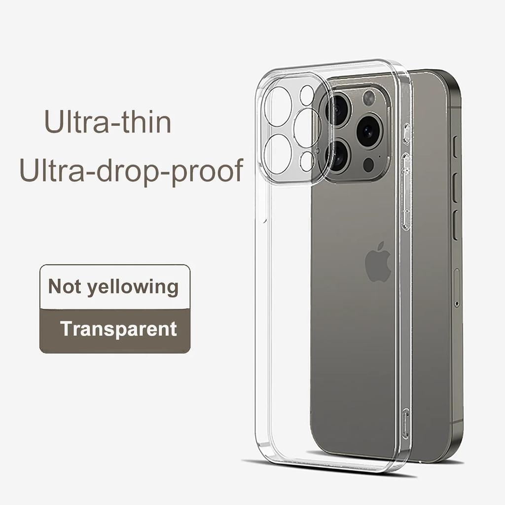 Кристально чистый чехол для iPhone 14, 12, 13, 15, 11 Pro X XS Max 8, 7 plus, ультратонкий защитный силиконовый прозрачный мягкий чехол