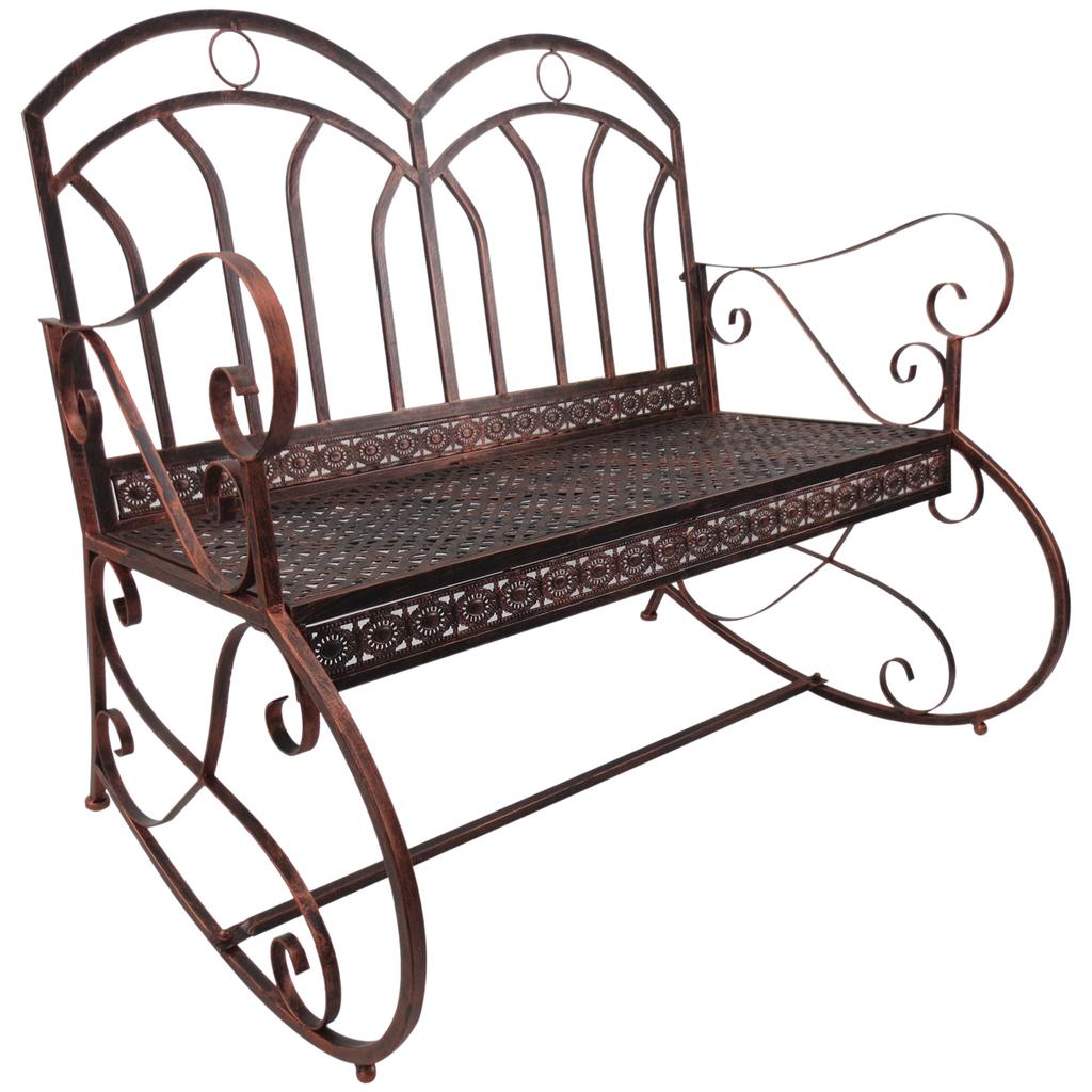 Outdoor Iron Rocking Chair-Bronze Red