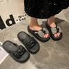 Fashion 2025 Crystal Women Slippers Flats Platform Designer Shoes Fashion Sandals Woman Casual Beach Flip Flops Cozy Sandals