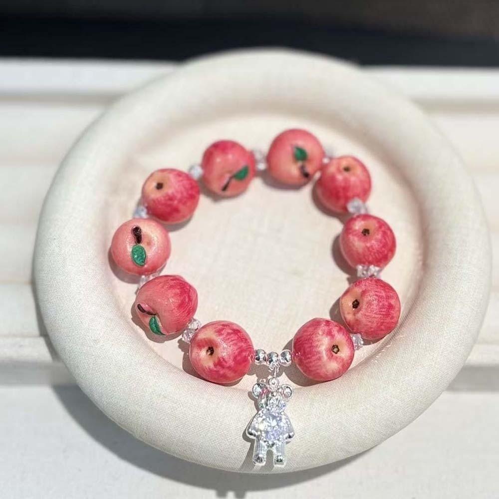 Handcrafted Fruit Resin Bracelet Vibrant Colors Y2K Beaded Bracelet Beach Vacation Accessories
