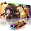 RGB Backlit Kawii Virtual Idol Anime Mouse Pad Cute Anime Grils Lager Gamer J_Juufuutei R_Raden Mouse Mat Non-Slip Keyboard Mat