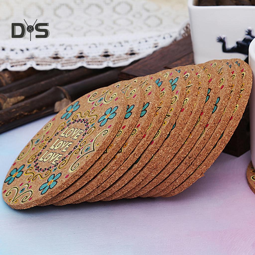 SW 4 шт., подставки для напитков, круглые, теплоизоляционные, из натуральной пробки, коврик для чашки, настольный декор