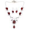 Комплект ювелирных изделий из мозамбикского граната и кварца, колье, 16-18 дюймов