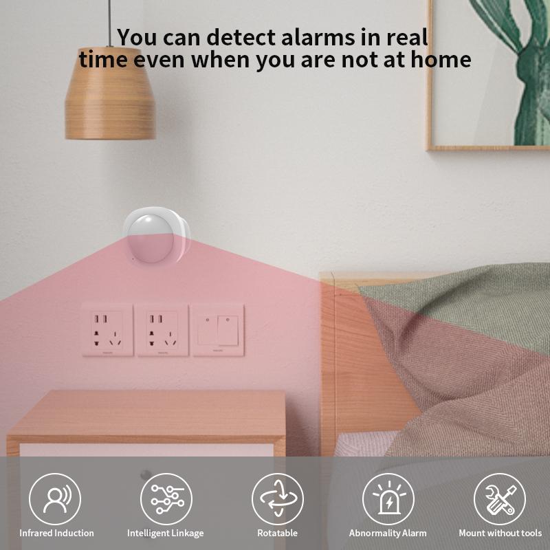 Tuya Zigbee WIFI 120° Регулируемый угол Датчик движения Pir Инфракрасный датчик движения человеческого тела Беспроводной детектор Google Home Alexa Voice