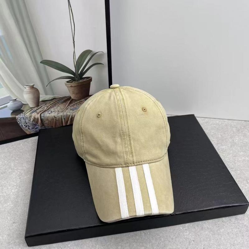 Hat Men'S And Women'S Outdoor Cap Spring Solid Color Extended Brim Baseball Cap Striped Hat