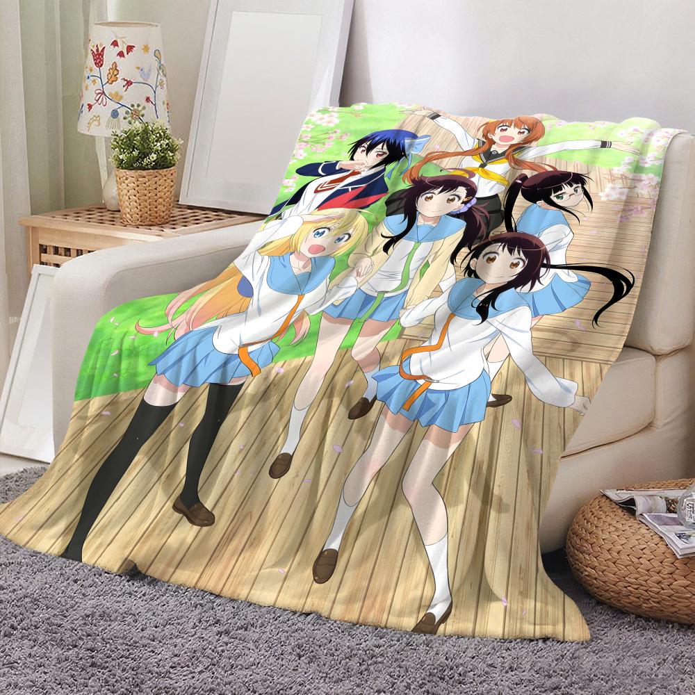 Anime Nisekoi False Love Throw Flannel Throw Blanket: Soft Kid-Friendly Warm Anti-Static All Season Washable Couch Bed Home