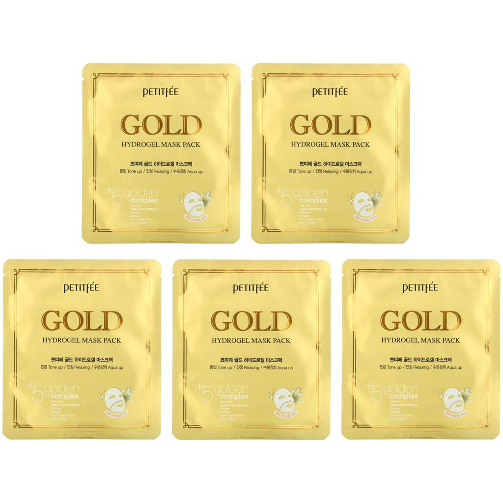 Gold Hydrogel Beauty Mask Pack, 5 Sheets, 32G Each