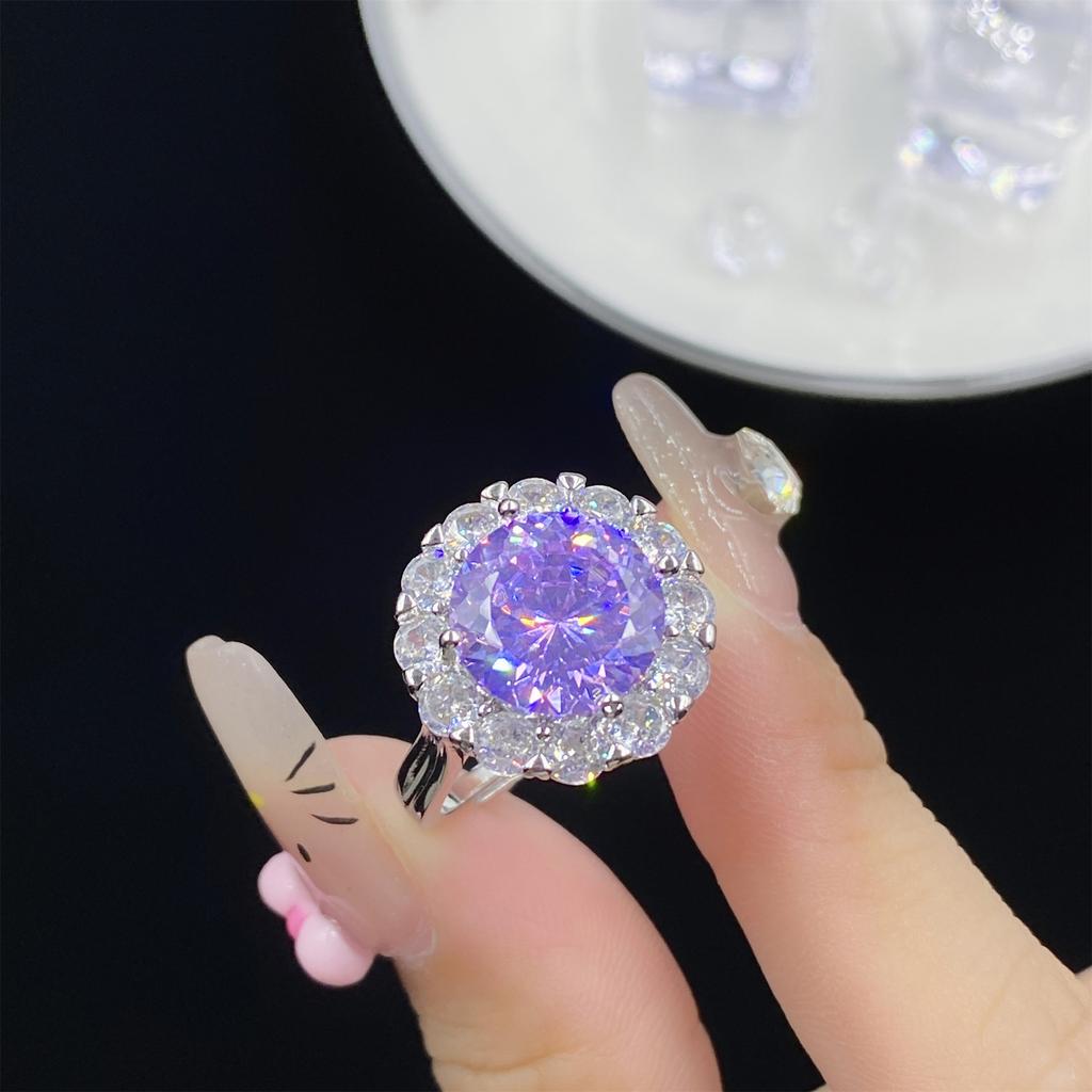 Exquisite  Wedding Band Rings for Women Platinum Plating Crushed Ice Cut Promise Finger Ring Fine Jewelry