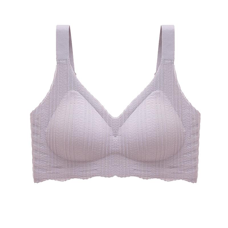 European and American large size comfortable women's underwear integrated fixed cup wide shoulder strap no steel ring large cup size bra