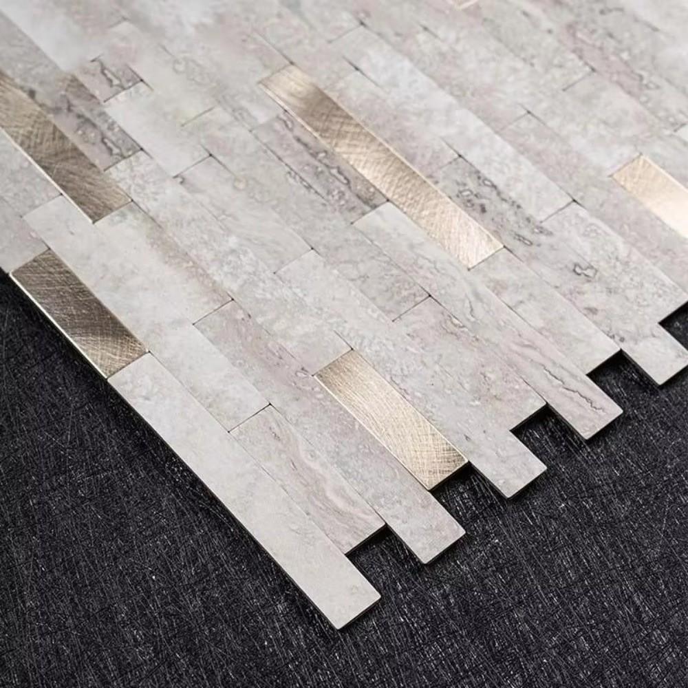 Waterproof 3d Tiles PVC Wall Panels New Marble Tile For Bedroom Living Room