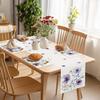 Bonhause Watercolor Floral Table Runner 13x72 Inch Lilac Purple Brown Flowers Seasonal Summer Kitchen Dinning Table Decoration for Indoor Outdoor