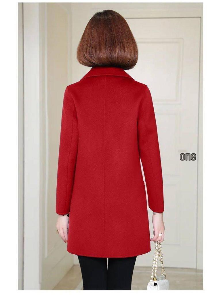 Женское шерстяное пальто средней длины, приталенное, в корейском стиле 2025, для миниатюрных, свободного кроя, на осень/зиму