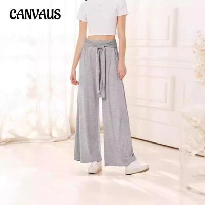 Женские осенне-зимние модные однотонные драпированные широкие брюки со шнуровкой, повседневные, универсальные, мягкие и удобные брюки для йоги