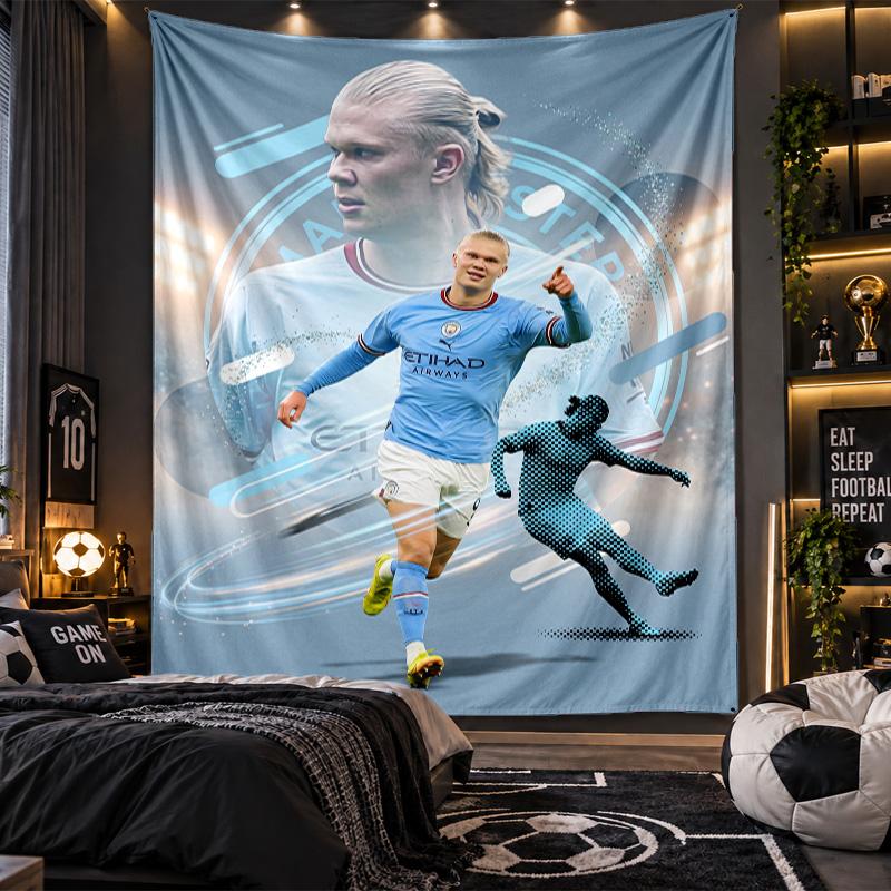 Wall Hanging Tapestry Erling Haaland Print Cloth for Living Room Bedroom Home Decor