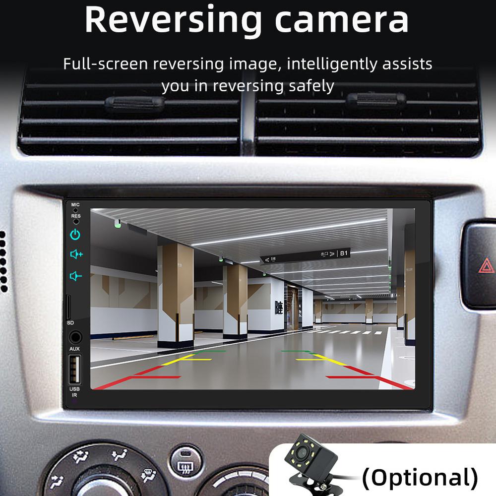 7 Inch Car Radio 1 Din MP5 Multimedia Player Touch Screen FM ISO Power Aux Input Bluetooth USB Mirror Link Universal