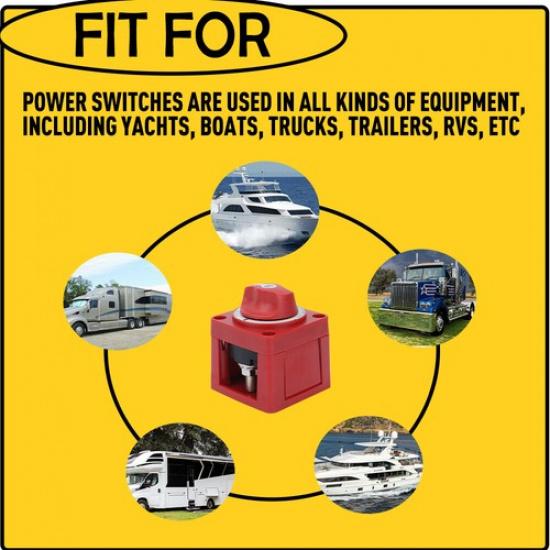 1X 6006 Systems M-Series Mini On-Off Battery Man Switch Knob Marine Red