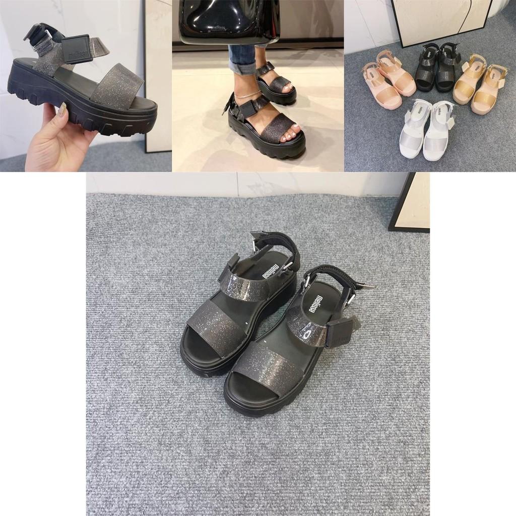 2023melissa Stylish Melissa Women's Flat Sandals With Chunky Soles And Trendy Wide Straps