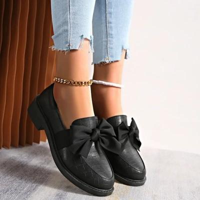 Женская обувь 2024 года, брендовые лоферы, женские туфли на высоком каблуке, модные повседневные туфли-лодочки с бабочкой, женская горячая распродажа, обувь больших размеров для женщин