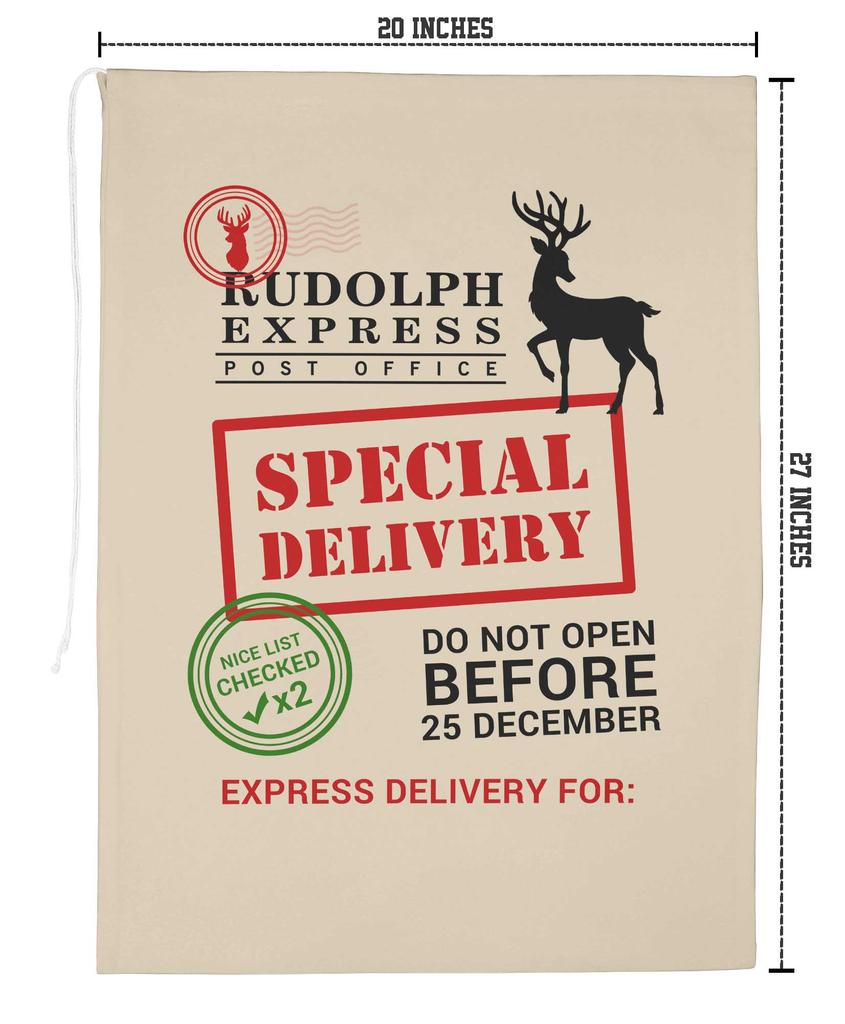 Printtoo 2 Pcs Santa Gift Sack for Kids Xmas Bag Christmas Sack Personalized Bags Large 27x20 Inch