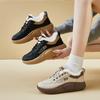 Women's Winter Warm Chunky Platform Sneakers Faux Fur Lining Walking Shoes Casual Comfortable Fleece Lined Non-Slip Lace-Up Tennis Sneakers for Women