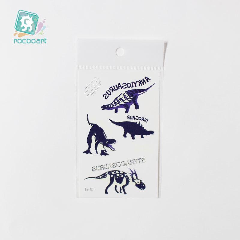 Glow-in-the-Dark Dinosaur Temporary Tattoo Stickers for Kids