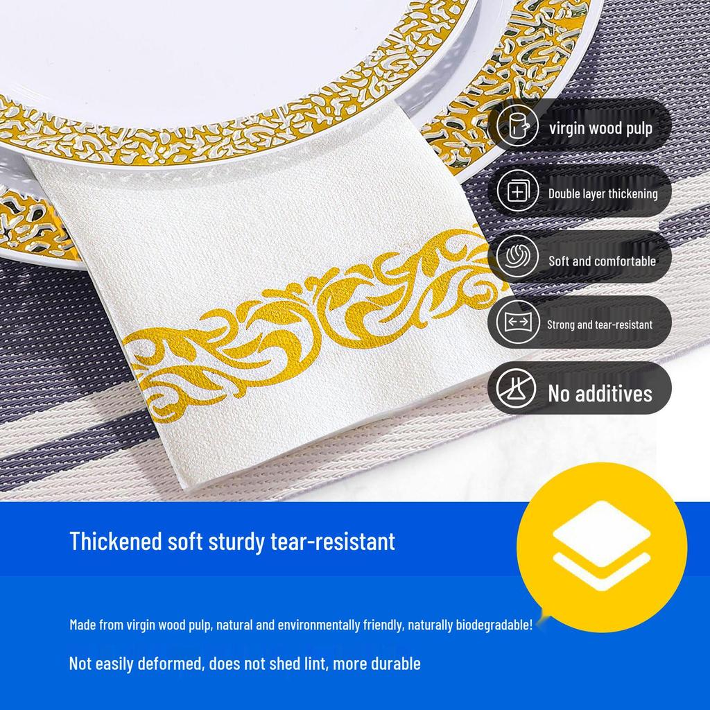 Custom 43x30CM Dust-Free Paper Napkins with Logo for Hotel Parties