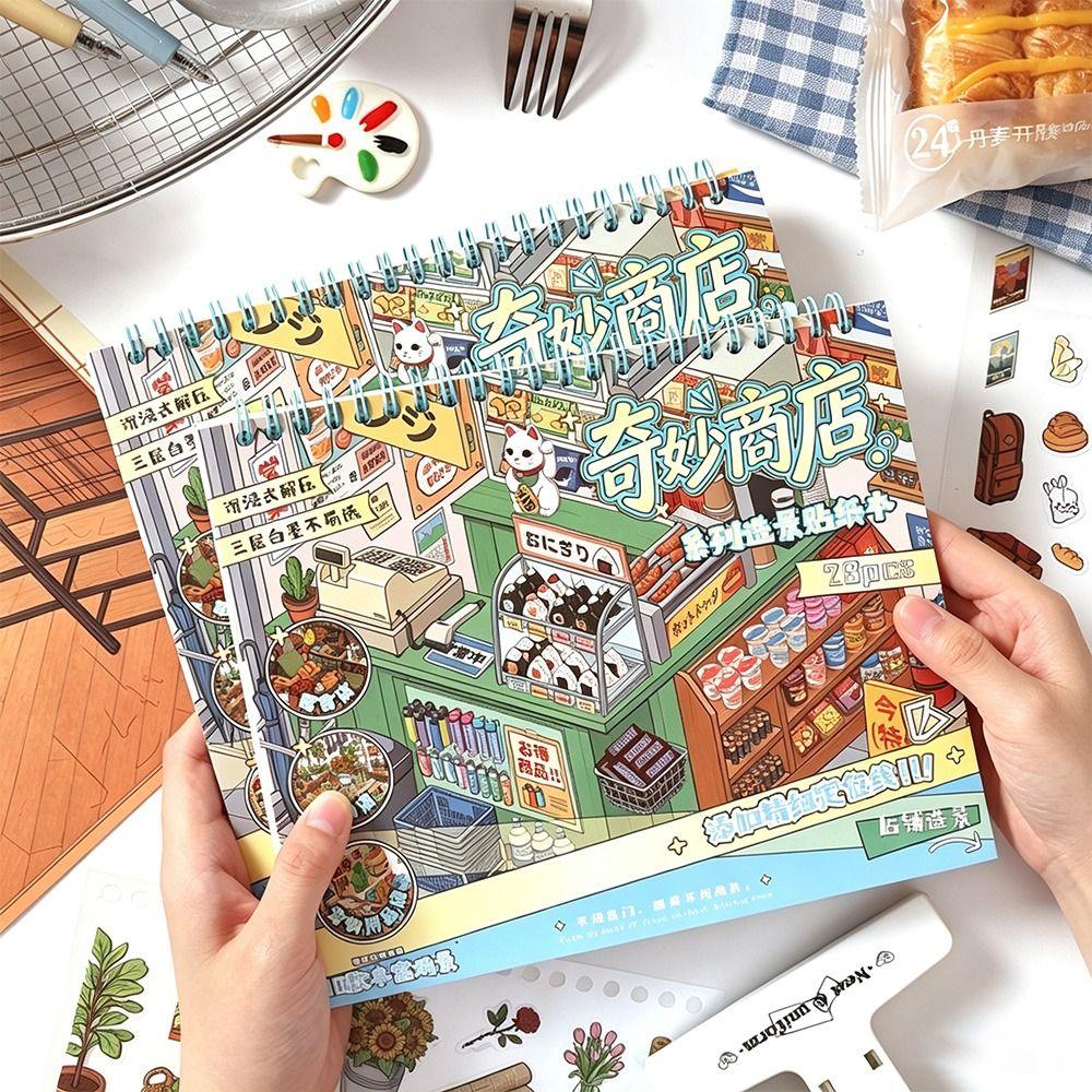 3D Miniature Scene Collection Shop Theme Scene DIY Sticker Child Gifts