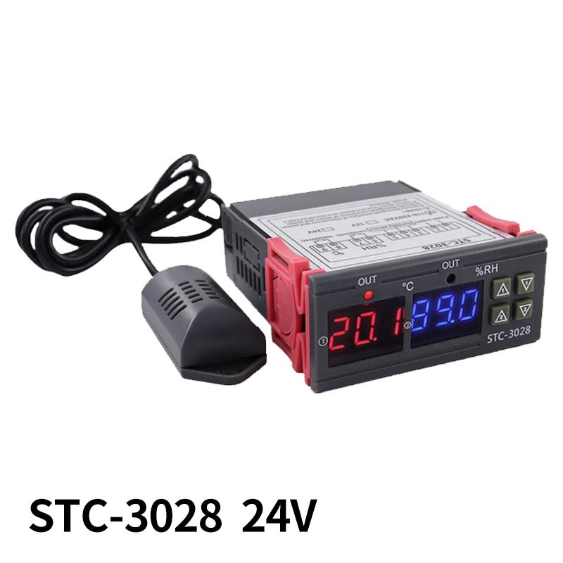 STC-3028 Dual Digital Temperature Humidity Controller 12V 24V 220V Thermoregulator Thermostat for Heating Cooling in Incubator