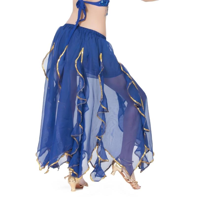 Костюм для восточных танцев для женщин Юбка для belly dance Шифоновая макси-юбка с оборками Наряд для танцовщицы живота Костюмы на Хэллоуин