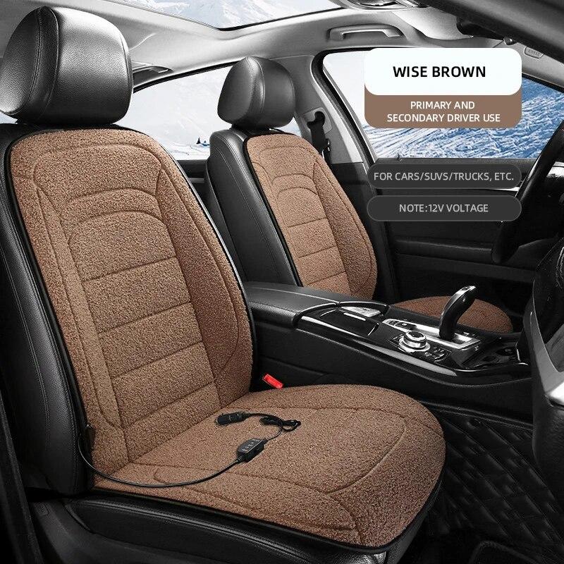 12 В с подогревом наволочка для автомобильного сиденья из овечьей шерсти, автомобильный чехол, теплая зимняя бытовая подушка, универсальные автомобильные аксессуары для автомобиля