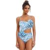 1011 European and American new flower decoration or hollow one-piece swimsuit women's wrap skirt