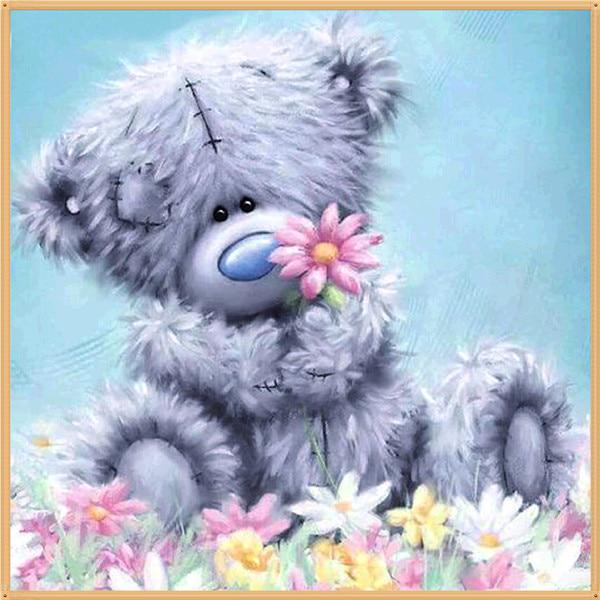 5D DIY Алмазная картина Мультфильм животных Цветок Алмазная вышивка Часть Круглый горный хрусталь Вышивка крестом