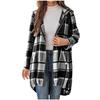 Women's Loose Comfortable Casual And Fashionable V-neck Long Sleeved Checkered Printed Long Top Coat